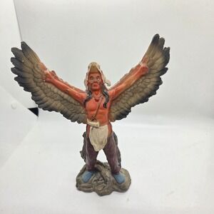 VTG Eagle Dancer Spirit Warrior Figurine Native American Resin Statue 9x8
